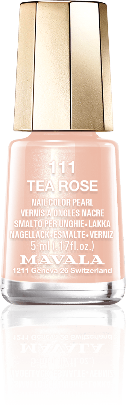 Tea Rose — Un rosa, delicadamente resaltado con polvo de oro